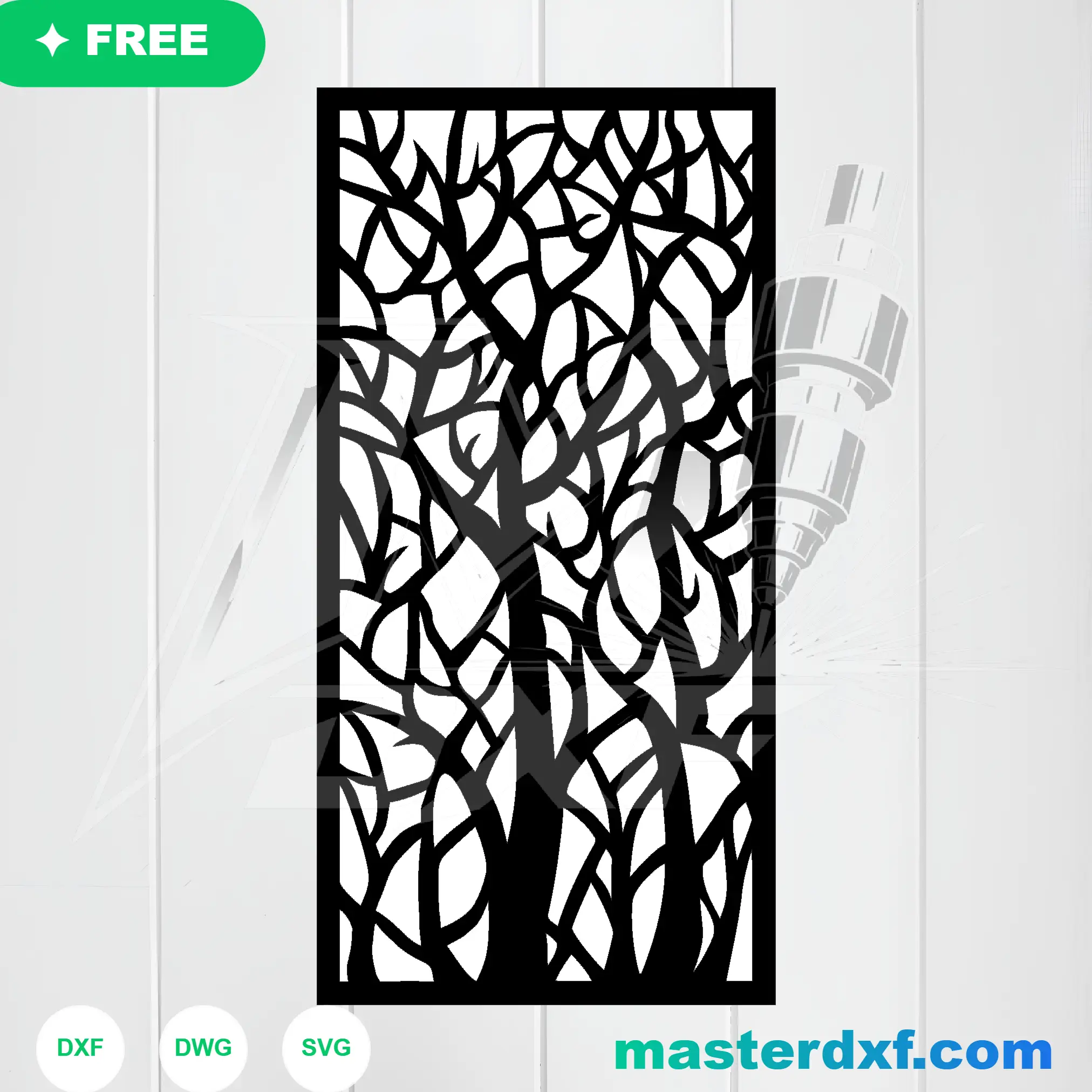 Abstract Tree Branch DXF – CNC Laser Cut Design DXF File